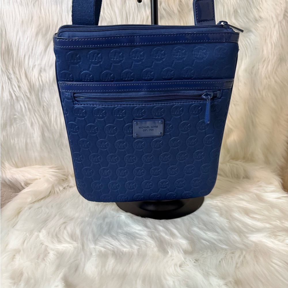 Michael Kors Navy Embossed Crossbody Bag